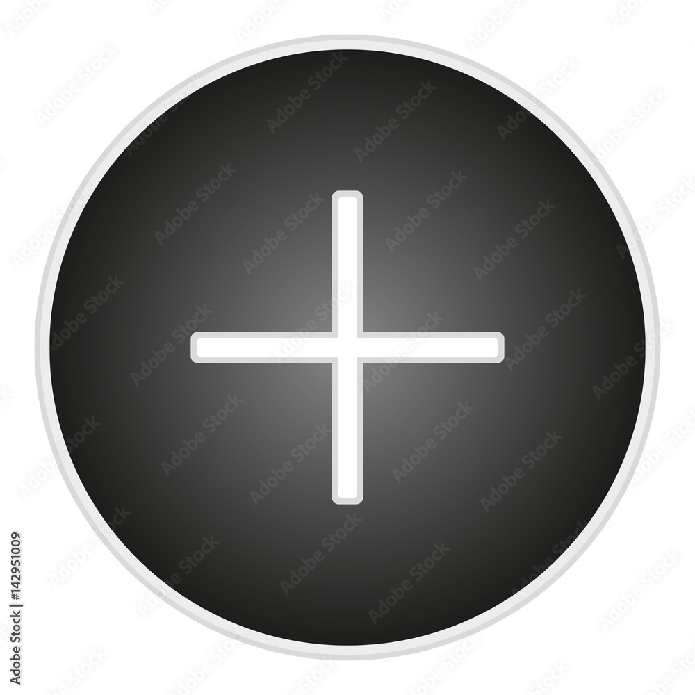 Aufkleber plus button vector image