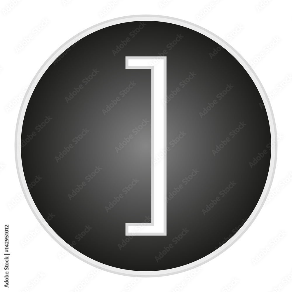 Aufkleber vector image button with a sign right square bracket