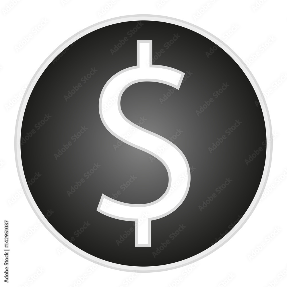 Poster vector image button with a dollar sign