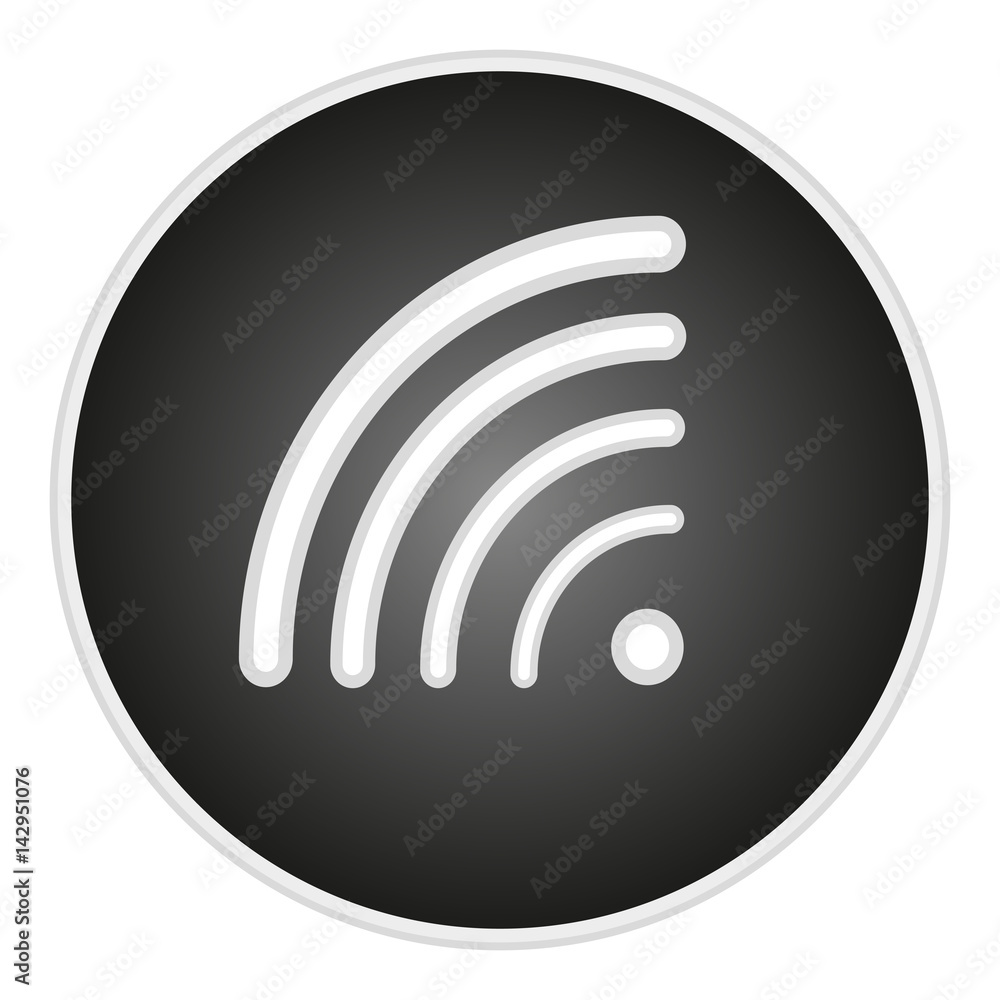 Aufkleber vector image button with a sign wi-fi