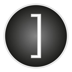 vector image button with a sign right square bracket