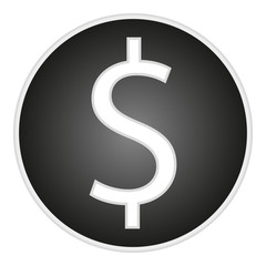 vector image button with a dollar sign