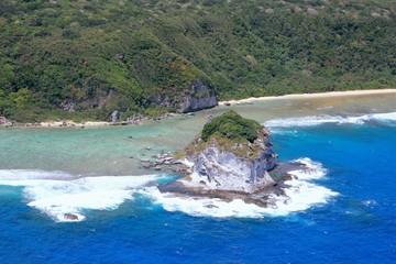 Aerial view of Bird Island, Saipan