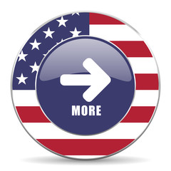 More usa design web american round internet icon with shadow on white background.