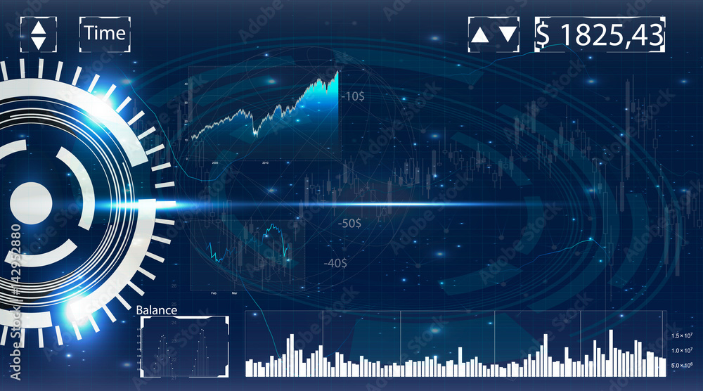 Aufkleber futuristic user interface for trading applications. touch interface. abstract virtual graphic touch 