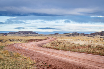 Fototapeta na wymiar Dirt ranch road at Colorado foothills