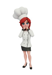 3d chef with shocking pose.