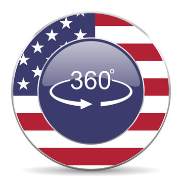 Panorama 360 usa design web american round internet icon with shadow on white background.