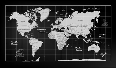 the map black white