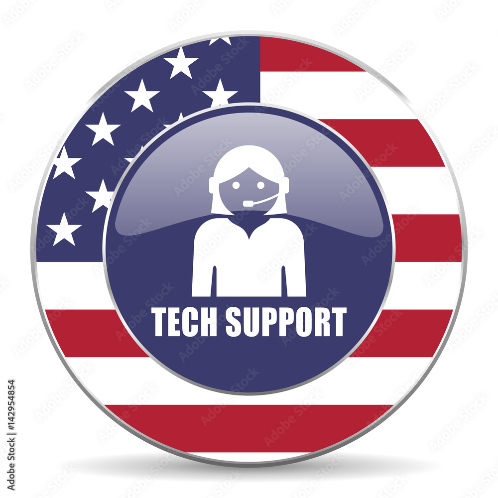 Poster Support usa design web american round internet icon with shadow on white background.