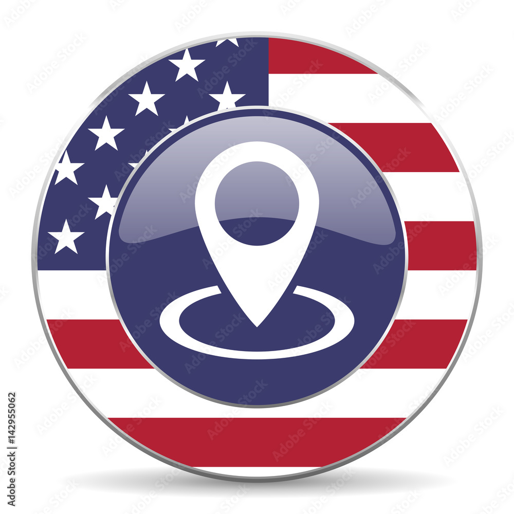 Leinwandbilder pointer usa design web american round internet icon with shadow on white background.