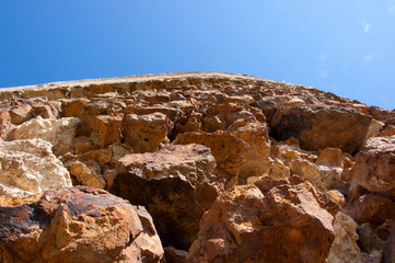 Old fortress wall, view from below