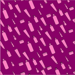 's Skin Care. cream. lotion. balm. print of jars for cosmetics. 