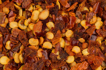 Pile of a crushed red pepper