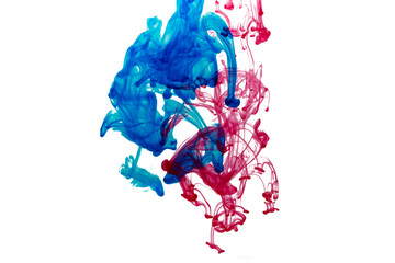 Splash of blue and red paint