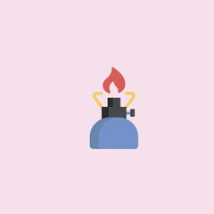 Portable gas burner icon. flat design