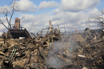 Fototapeta premium One of New York borough area after Hurricane Sandy