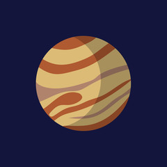 Planet Jupiter icon. Element of solar system. Solar system. Isolated planet. Vector illustration.