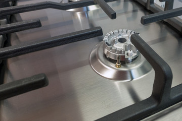 Close up of gas stove. Details of gas stove