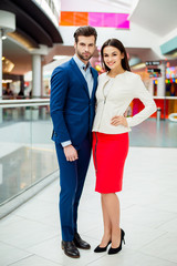 Attractive stylish couple in the business center