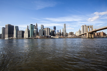 Fototapeta na wymiar New York - Brooklyn Bridge and Lower Manhattan