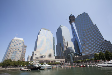 Fototapeta na wymiar SAILING THE HUDSON RIVER 2012 - World Financial Center, Lower Manhattan NYC