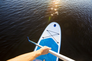 Standup-Paddling SUP mit Blick von oben