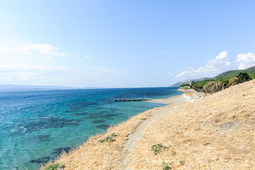 Seaview from Rumeli Mecidiye emplacement fort (Turkish Tabya).This emplacement hit HMS Ocean battleship of the British Royal Navy ship on 18 march 1915 at gallipoli ww1