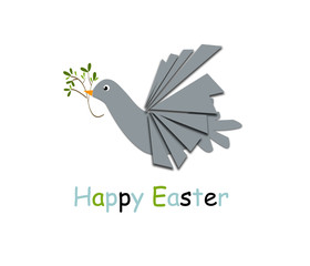 colomba pasquale su sfondo bianco