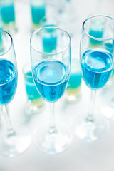 wine in glasses in bar