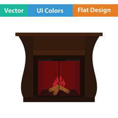 Fireplace with doors icon