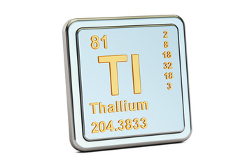 Thallium Tl, chemical element sign. 3D rendering