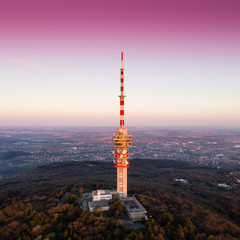 Obraz premium TV tower in forest