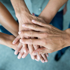 People with their hands together. team work concept