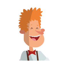 happy man cartoon icon over white background. colorful design. vector illustration