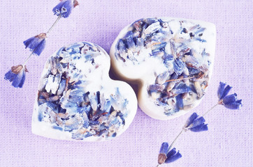 lavender spa soap heart shape