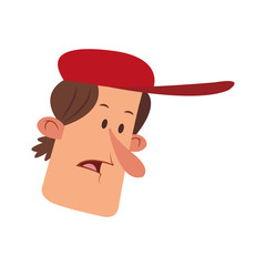 man face cartoon icon over white background. colorful design. vector illustration