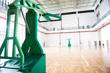 basketball court, school gym indoor.