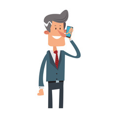 businessman with suit and tie, cartoon icon over white background. colorful design. vector illustration