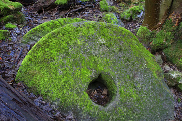 Abandoned old mill stones, Lathkill Dale