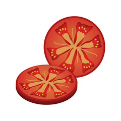 tomato slice vegetable icon over white background. colorful design. vector illustration