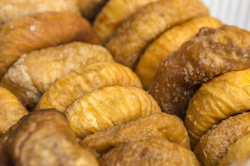 Dried figs stacked together