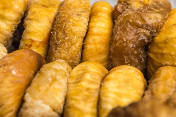 Dried figs side view, close-up