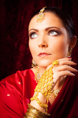Young Woman Wearing Bollywood-style Sari