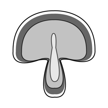 Mushroom Slice Icon Over White Background. Vector Illustration