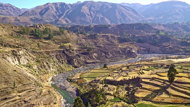 Colca Canyon in the Andean Mountains Peru