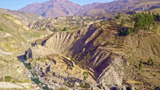 Colca Canyon in the Andean Mountains Peru