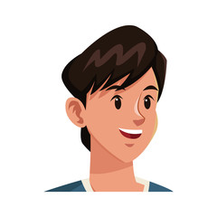 happy man face cartoon icon over white background. colorful design. vector illustration