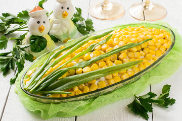 Original festive salad in the form of an ear of corn © 13smile