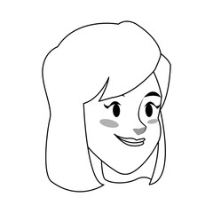 girl smiling cartoon icon over white background. vector illustration